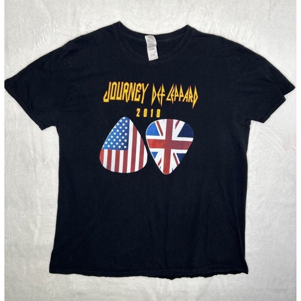 Journey Def Leppard 2018 Tour T-Shirt Men’s XL Black Band Tee